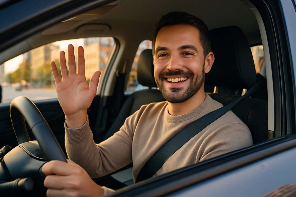 Autofahrern dankend zuwinken: Laut Psychologie typisch für Menschen mit diesen Eigenschaften